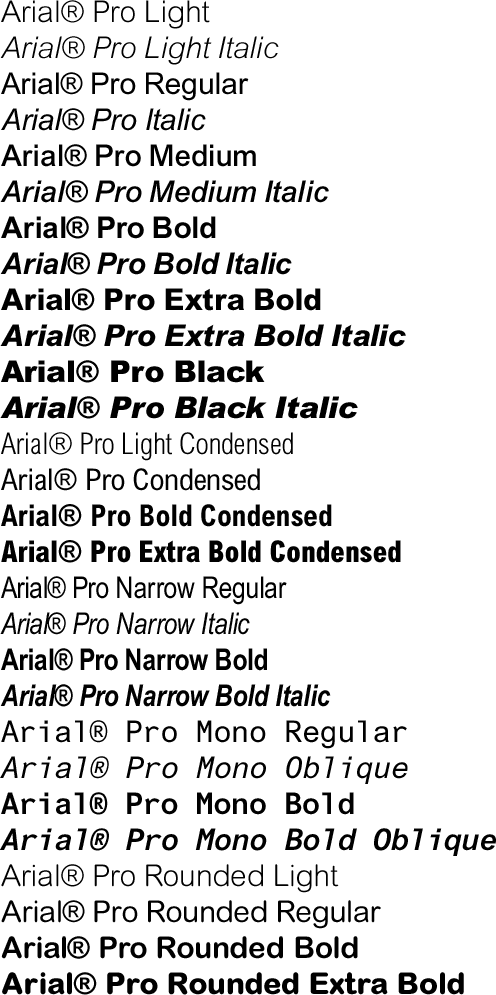 arial font mac