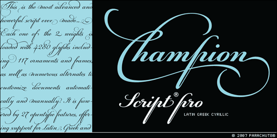 PF Champion Script Pro font