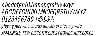 Trade Gothic™ Condensed 18 Oblique