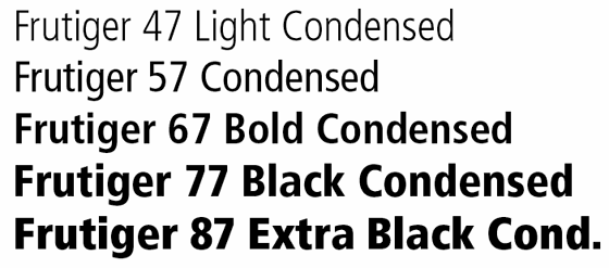 Linotype Frutiger Condensed font family