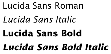 Lucida Sans Volume Weights