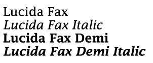 Lucida Fax Volume Weights