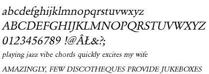 Garamond URW CE Regular Wide Oblique