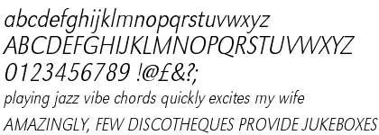 Grotesk URW Extra Light Extra Narrow Oblique