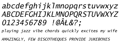 Lucida Sans Typewriter M CE Roman Oblique