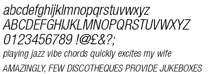 Neue Helvetica&trade; Com 47 Light Condensed Oblique